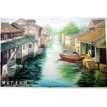 肖文委 水乡油画 类别: 油画