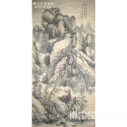 荆溪白石出 山水画 熊润忠作品 类别: 国画山水作品