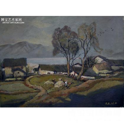 李建林 《飞出鸟巢的群鸟》 类别: 风景油画