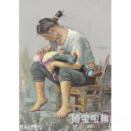 杨贤艺 母与子 类别: 人物油画